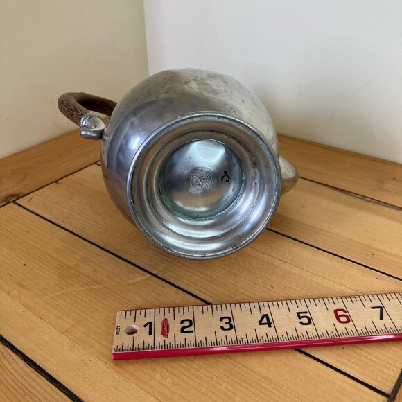 Royal Holland Daalderop Pewter Coffee Pot with Lid Wood Thorn Handle *Dented - Picture 8 of 9